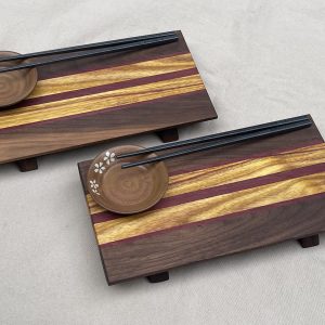 Walnut and canarywood sushi boards (2022 #111 & #112)